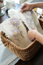 Load image into Gallery viewer, Aster Embroidered Flour Sack Dish Towel