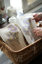 Load image into Gallery viewer, Aster Embroidered Flour Sack Dish Towel