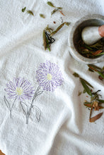 Load image into Gallery viewer, Aster Embroidered Flour Sack Dish Towel