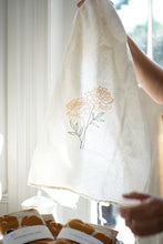 Load image into Gallery viewer, Marigold Embroidered Flour Sack Dish Towel