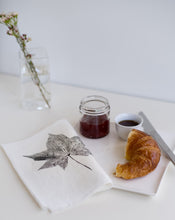 Load image into Gallery viewer, Sweetgum Leaf Linen Napkin in White (Set of 4)