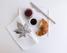 Load image into Gallery viewer, Sweetgum Leaf Linen Napkin in White (Set of 4)