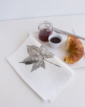 Load image into Gallery viewer, Sweetgum Leaf Linen Napkin in White (Set of 4)