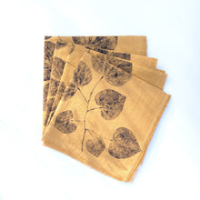 Load image into Gallery viewer, Redbud Leaf Linen Napkin in Mustard (Set of 4 w/bag)