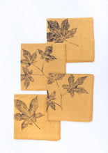 Load image into Gallery viewer, Sweetgum Leaf Linen Napkin in Mustard (Set of 4 w/bag)
