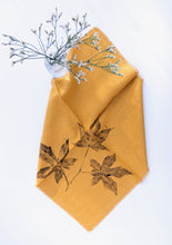 Load image into Gallery viewer, Sweetgum Leaf Linen Napkin in Mustard (Set of 4 w/bag)