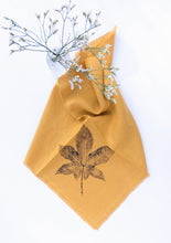 Load image into Gallery viewer, Sweetgum Leaf Linen Napkin in Mustard (Set of 4 w/bag)