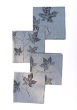 Load image into Gallery viewer, Sweetgum Leaf Linen Napkin in Lagoon Blue (Set of 4 w/bag)