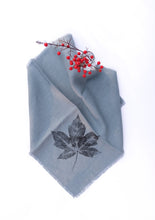 Load image into Gallery viewer, Sweetgum Leaf Linen Napkin in Lagoon Blue (Set of 4 w/bag)