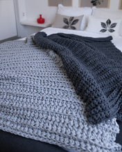 Load image into Gallery viewer, Hand-Crocheted Weighted Blanket in Light Gray