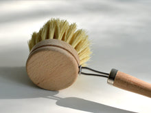 Load image into Gallery viewer, Natural Wood Dish Brush with handle