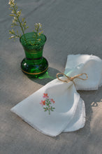 Load image into Gallery viewer, Garden Embroidered Linen Cocktail Napkins