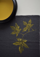 Load image into Gallery viewer, Sweetgum Leaf Linen Napkin in Charcoal (Set of 4 w/bag)