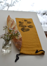 Load image into Gallery viewer, Linen Redbud Baguette Bag in Mustard