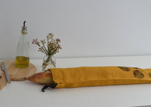 Load image into Gallery viewer, Linen Redbud Baguette Bag in Mustard