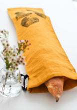 Load image into Gallery viewer, Linen Redbud Baguette Bag in Mustard