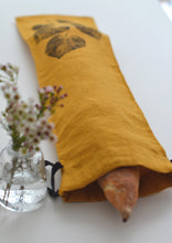 Load image into Gallery viewer, Linen Redbud Baguette Bag in Mustard