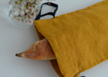 Load image into Gallery viewer, Linen Redbud Baguette Bag in Mustard