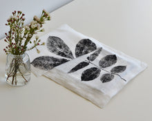 Load image into Gallery viewer, Hickory Leaf Linen Tea Towel in White (Set of 2 w/bag)