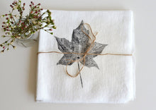 Load image into Gallery viewer, Sweetgum Leaf Linen Napkin in White (Set of 4)