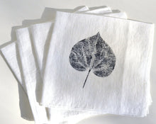 Load image into Gallery viewer, Redbud Leaf Linen Napkin in White (Set of 4)