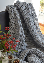 Load image into Gallery viewer, Hand-Crocheted Weighted Blanket in Light Gray