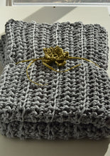 Load image into Gallery viewer, Hand-Crocheted Weighted Blanket in Light Gray
