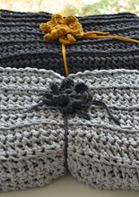 Load image into Gallery viewer, Large Crocheted Flowers with Recycled Cotton T-shirt yarn