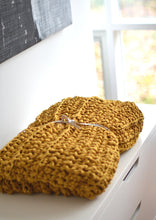 Load image into Gallery viewer, Hand-Crocheted Weighted Blanket in Mustard