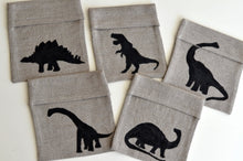 Load image into Gallery viewer, Lunch w/Dinosaur Friends - Linen Sandwich & Snack Bags
