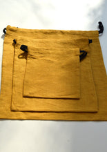 Load image into Gallery viewer, Linen Multi-Use String Bags in Mustard