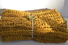 Load image into Gallery viewer, Hand-Crocheted Weighted Blanket in Mustard