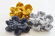 Load image into Gallery viewer, Large Crocheted Flowers with Recycled Cotton T-shirt yarn