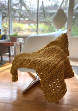 Load image into Gallery viewer, Hand-Crocheted Weighted Blanket in Mustard