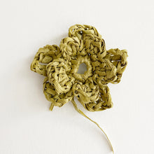 Load image into Gallery viewer, Crocheted Flowers with Natural Raffia Paper String