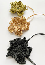 Load image into Gallery viewer, Crocheted Flowers with Natural Raffia Paper String