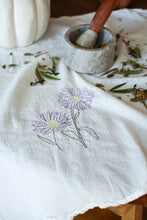 Load image into Gallery viewer, Aster Embroidered Flour Sack Dish Towel
