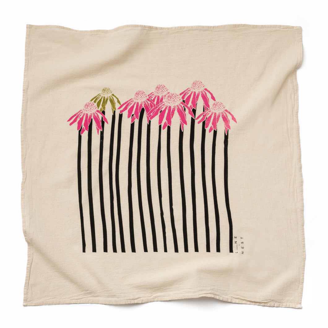 Coneflower Flour Sack Dish Towel