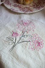 Load image into Gallery viewer, Dahlia Embroidered Flour Sack Dish Towel
