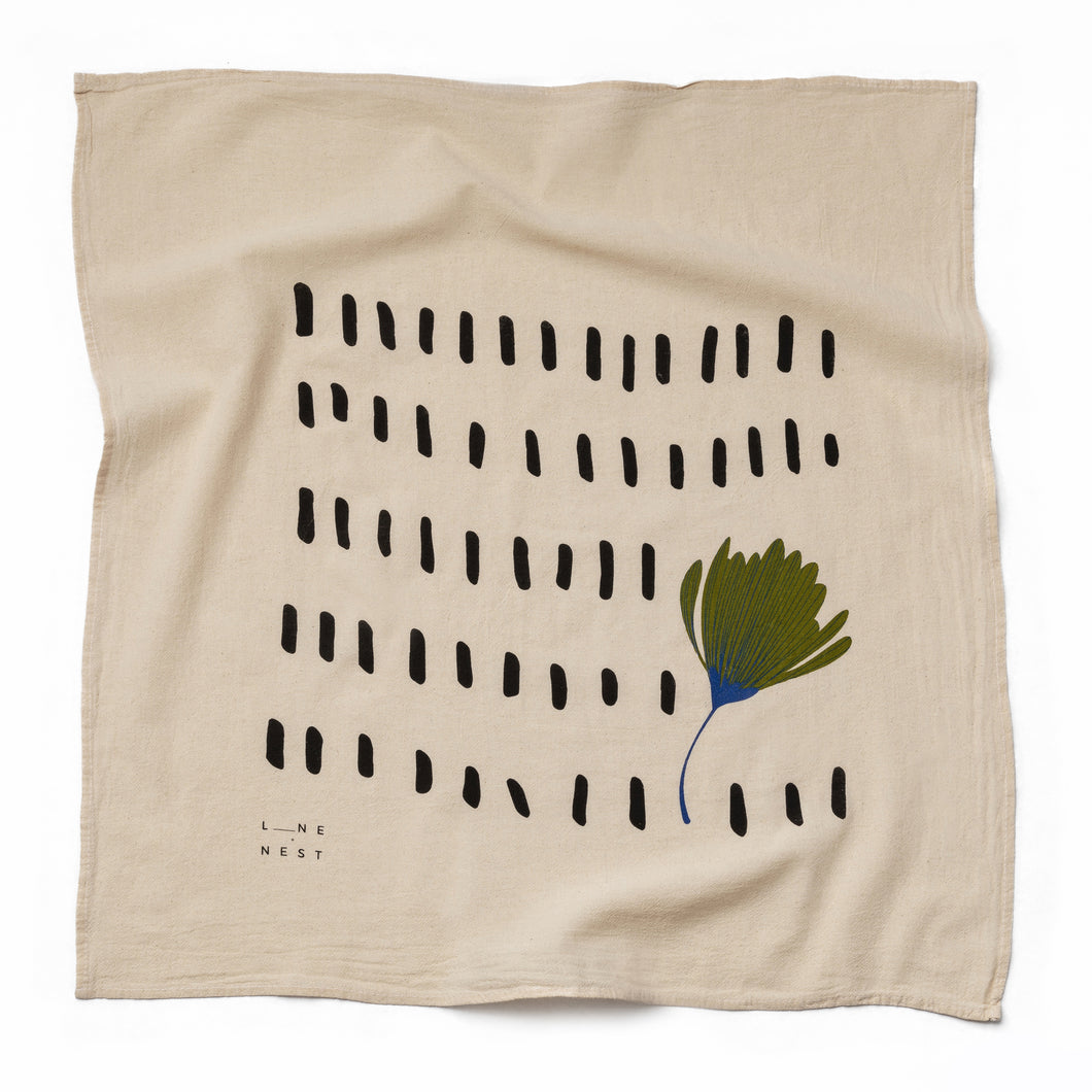 Green Flower Flour Sack Dish Towel