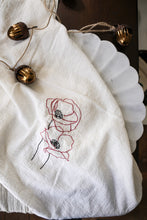 Load image into Gallery viewer, Poppy Embroidered Flour Sack Dish Towel
