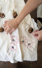 Load image into Gallery viewer, Poppy Embroidered Flour Sack Dish Towel
