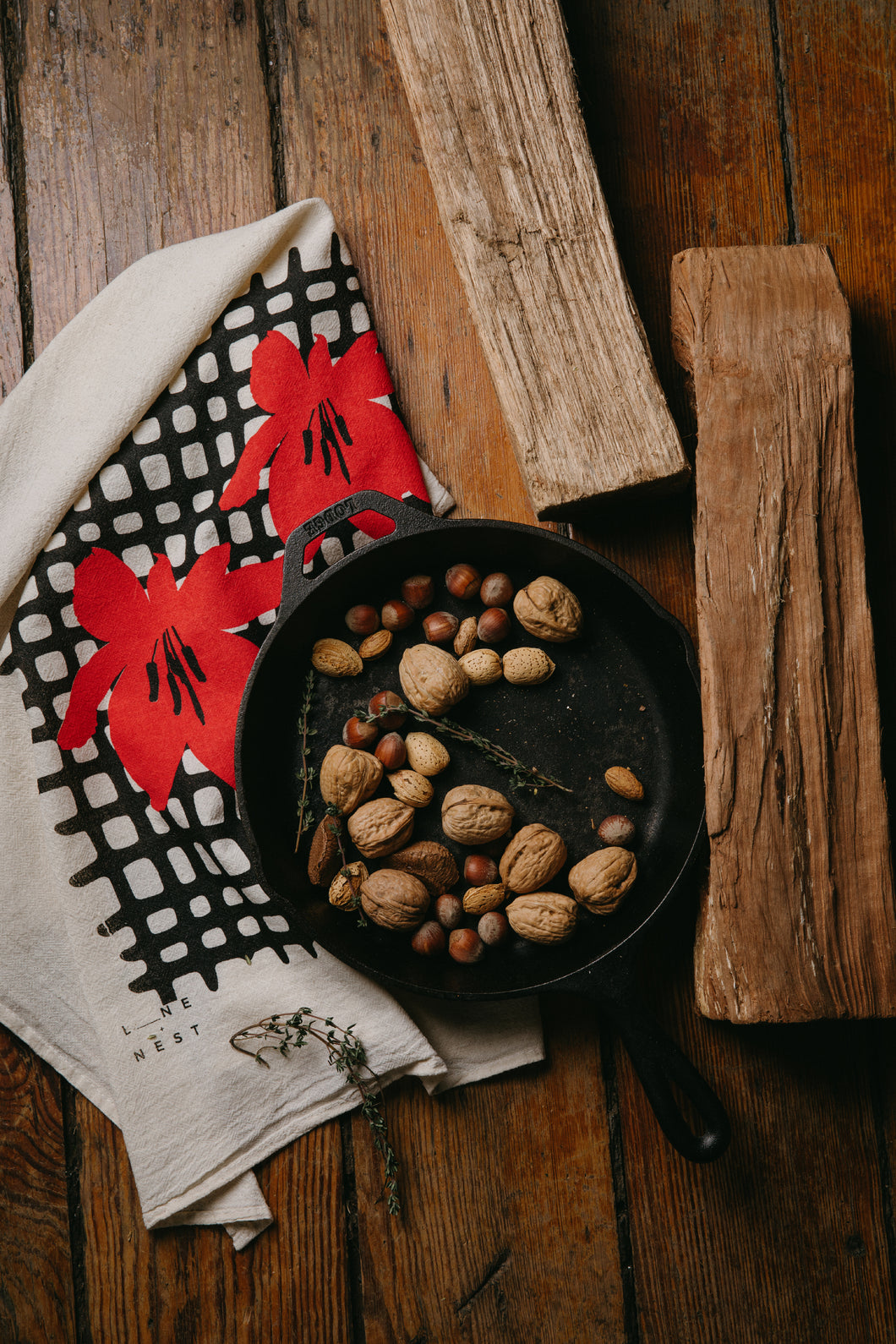 Red Lily Flour Sack Dish Towel