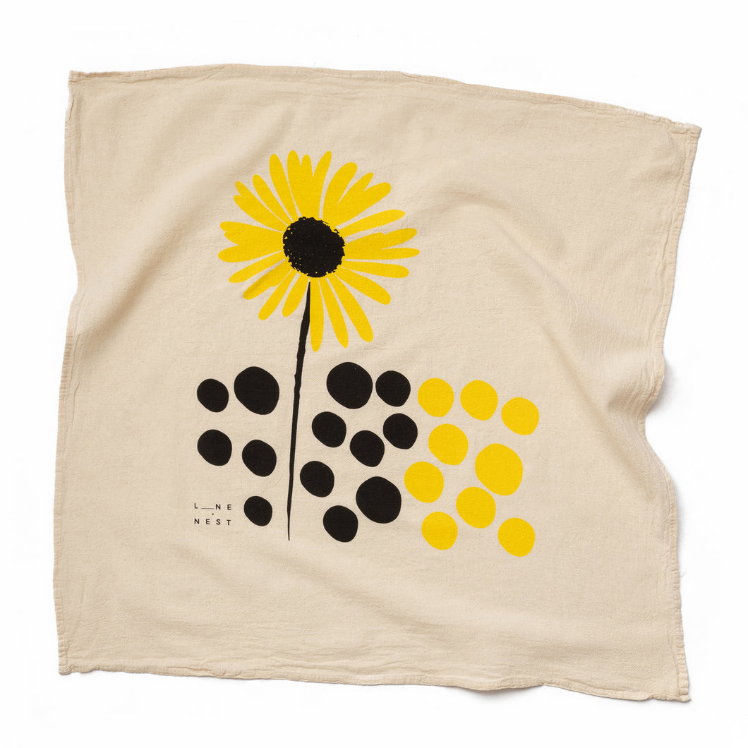 Sunflower Flour Sack Dish Towel