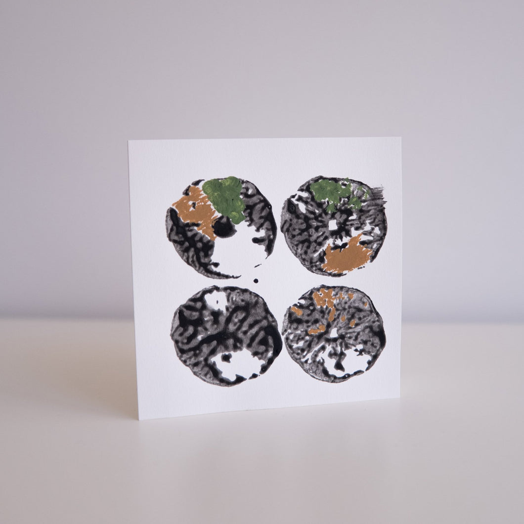 Original Hand-Printed Card - My World