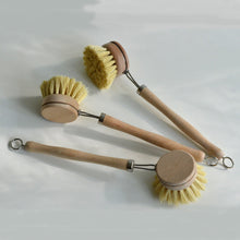 Load image into Gallery viewer, Natural Wood Dish Brush with handle
