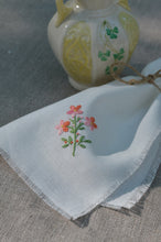 Load image into Gallery viewer, Garden Embroidered Linen Cocktail Napkins
