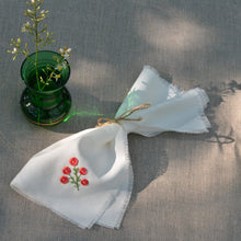 Load image into Gallery viewer, Garden Embroidered Linen Cocktail Napkins
