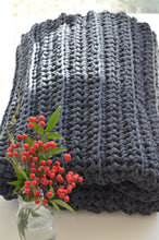 Load image into Gallery viewer, Hand-Crocheted Weighted Blanket in Charcoal
