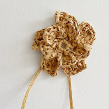 Load image into Gallery viewer, Crocheted Flowers with Natural Raffia Paper String
